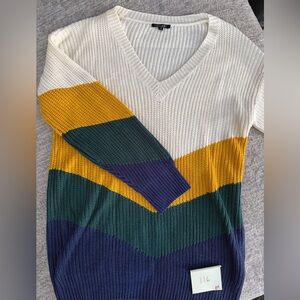 Papermoon Multicolor V-Neck Sweater